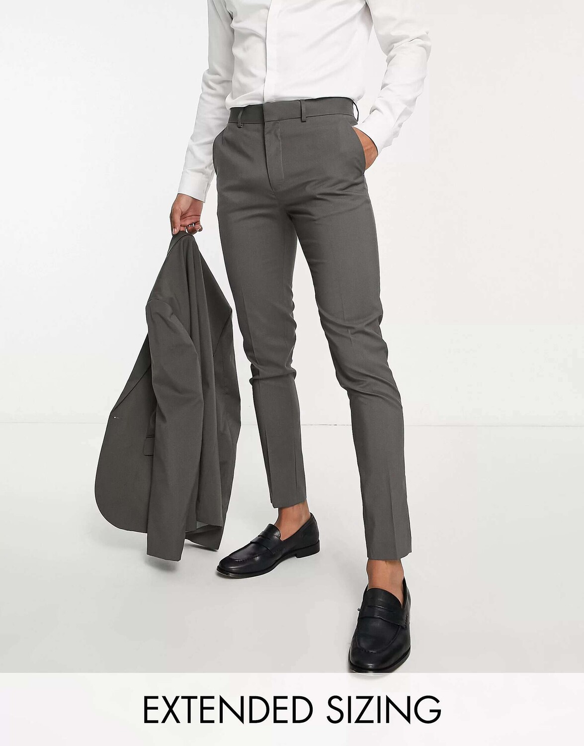 

Темно-серые брюки-скинни ASOS, Серый