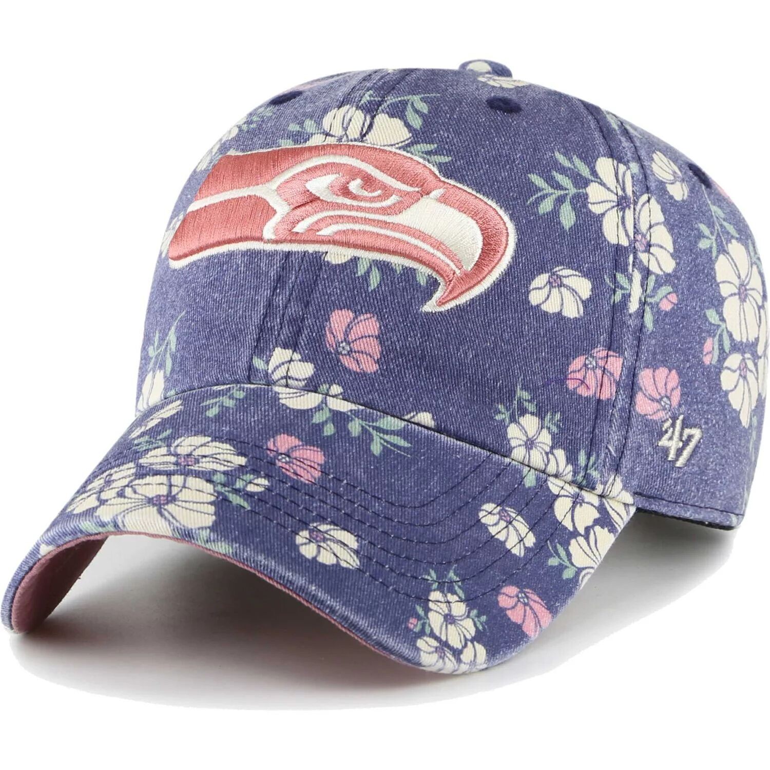 

Темно-синяя женская регулируемая шляпа Seattle Seahawks Primrose '47