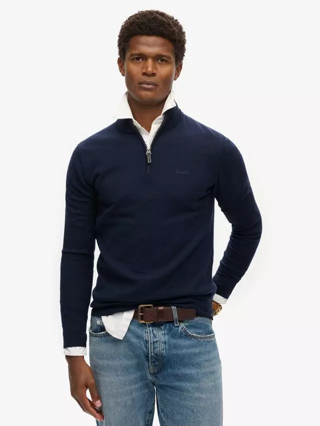 

Джемпер Superdry Henley Cotton Cashmere Knitted, цвет carbon/navy/marl