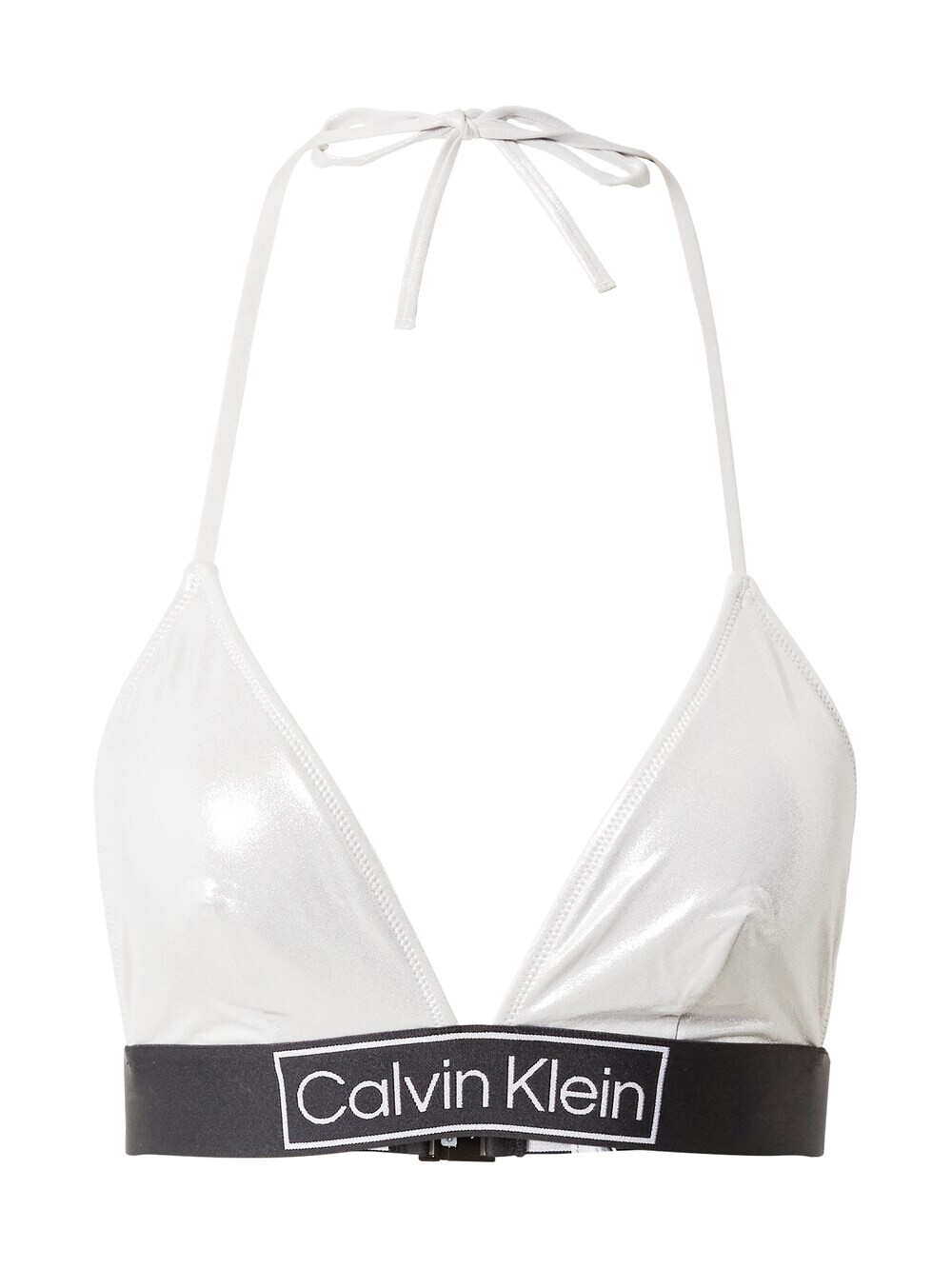 

Треугольный топ бикини Calvin Klein, серебристо-серый