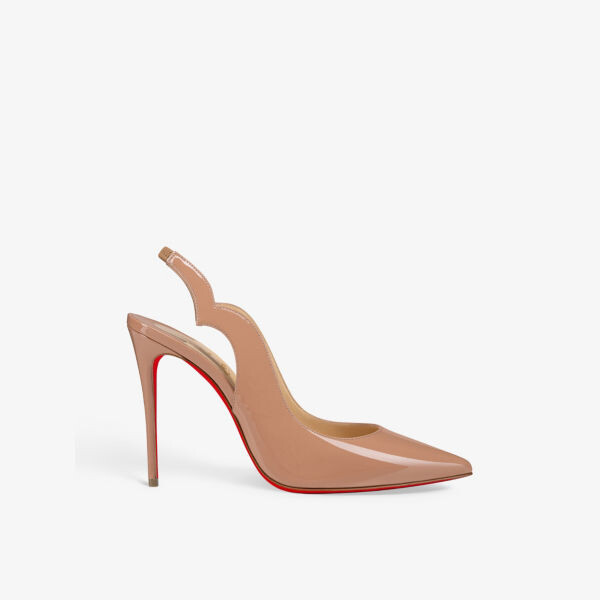 Hot Chick 100 лакированные туфли с открытой пяткой Christian Louboutin, цвет nude