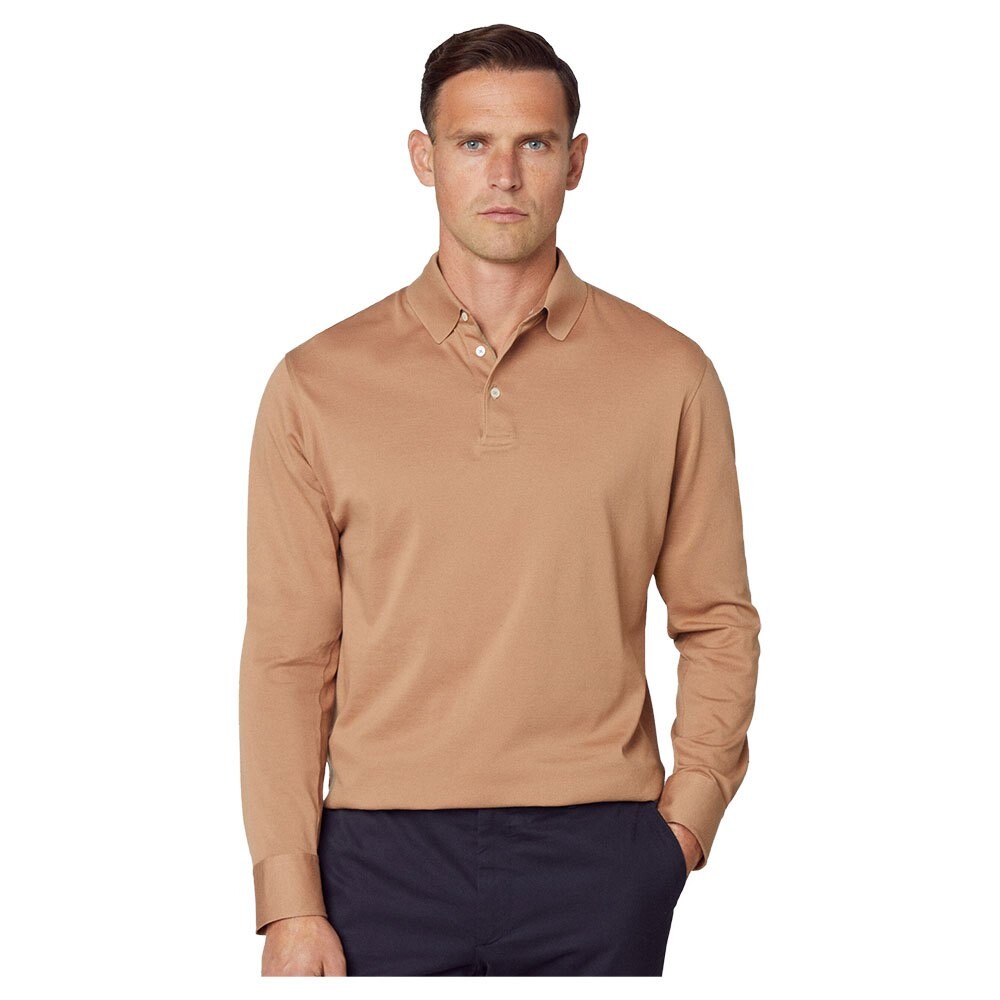 

Поло с длинным рукавом Hackett Fashioned Collar, бежевый