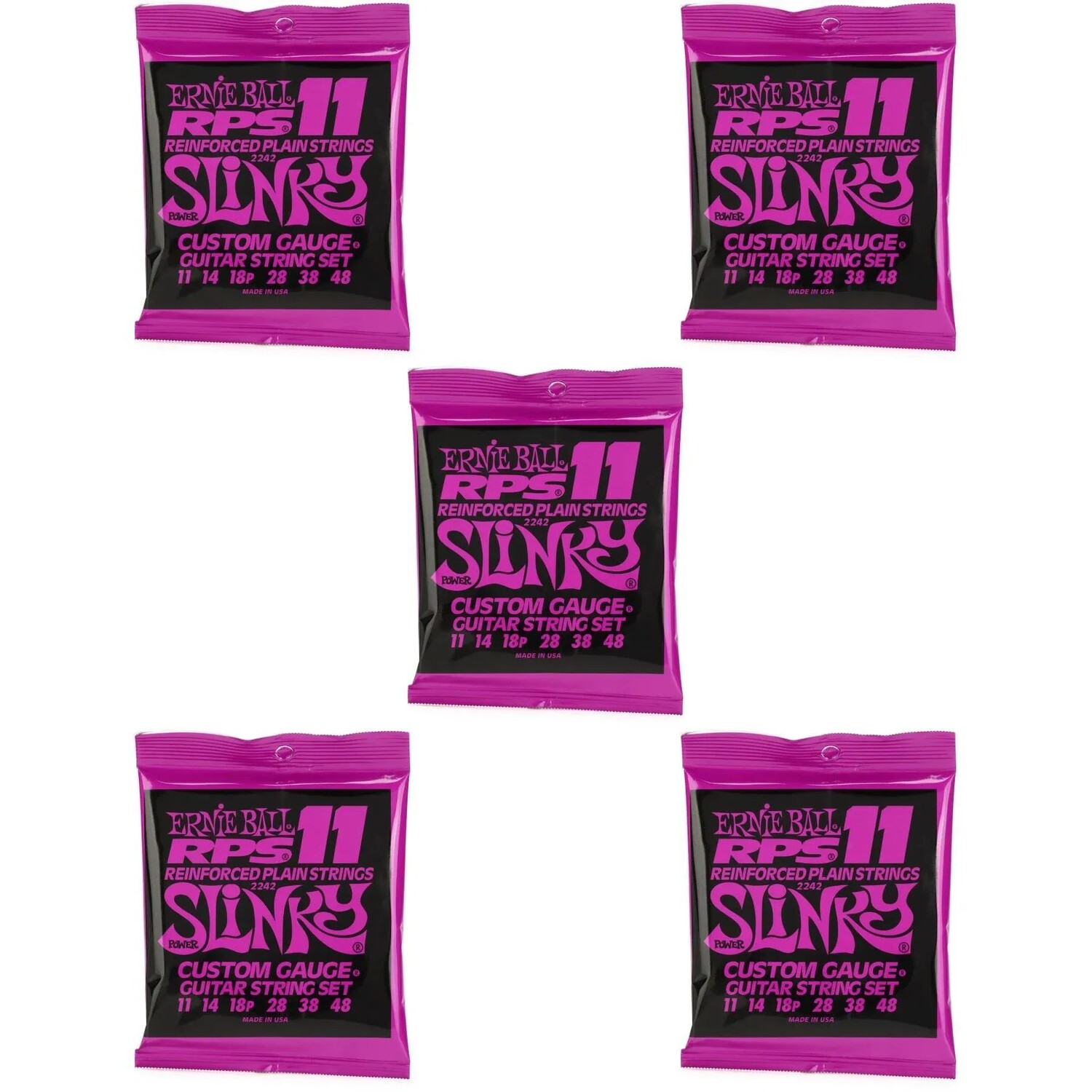 

Струны для электрогитары Ernie Ball 2242 Power Slinky RPS с никелевой обмоткой — .011-.048 (5 шт.)