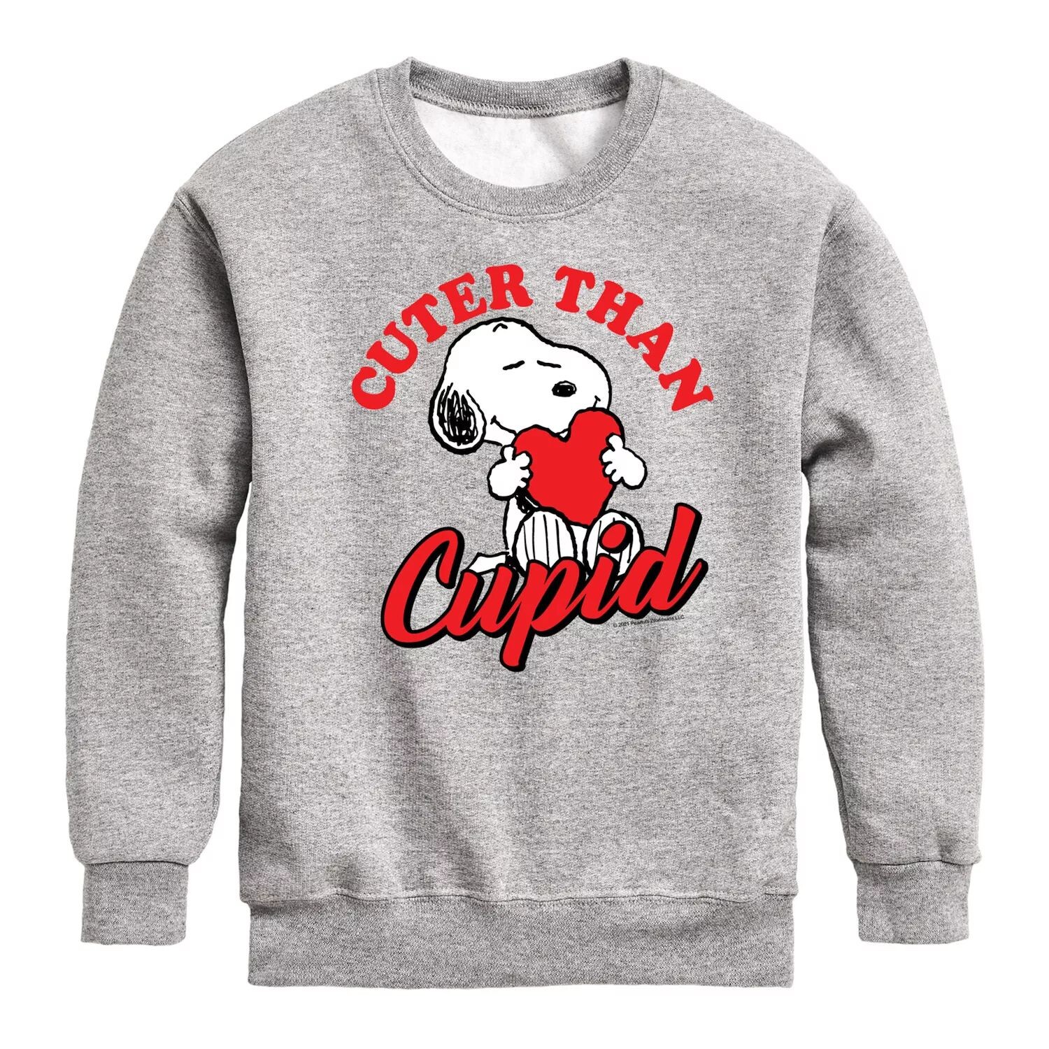 

Флисовый свитшот Peanuts Cuter Than Cupid для мальчиков 8–20 лет Licensed Character, серый