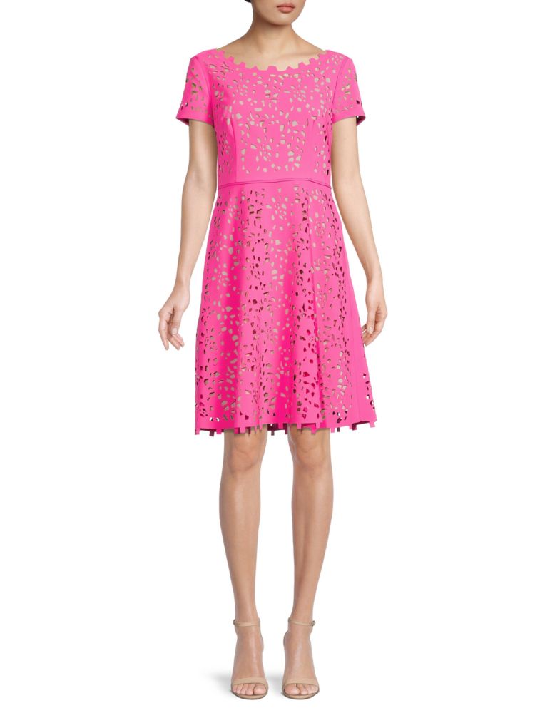 Платье А-силуэта с кружевом Focus By Shani, цвет Hot Pink цена и фото