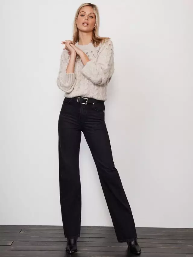 

Джинсы Mint Velvet Twisted Seam Wide Leg, черный