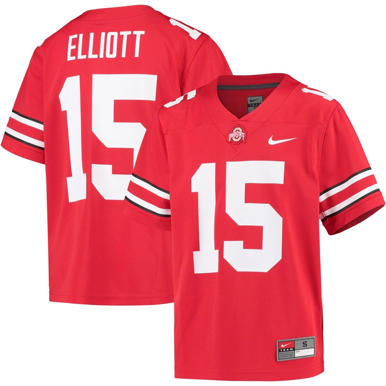 

Молодежная майка выпускников Nike Ezekiel Elliott Scarlet Ohio State Buckeyes Nike