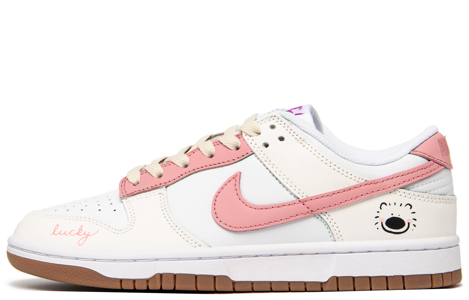 

Кроссовки Nike Dunk Skateboarding Shoes Women's Low-top Pink, белый/розовый