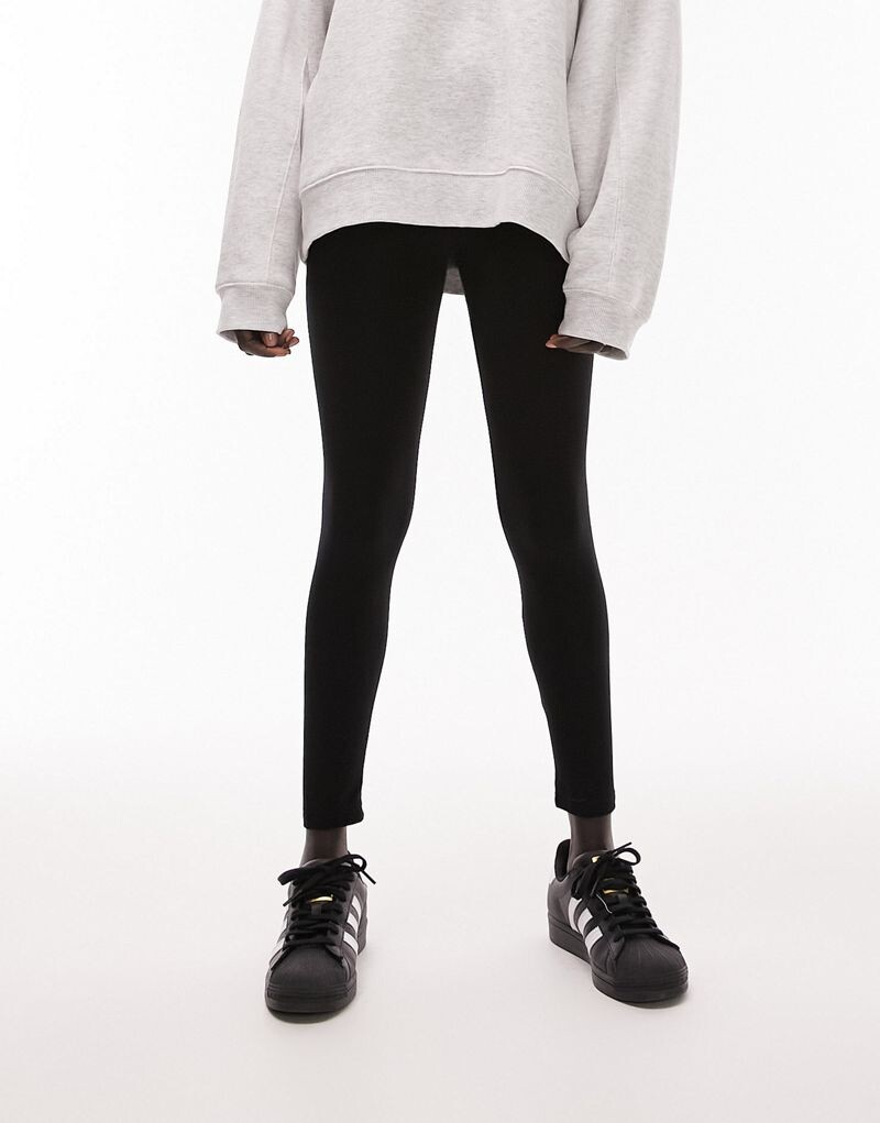 

Черные базовые леггинсы до щиколотки Topshop