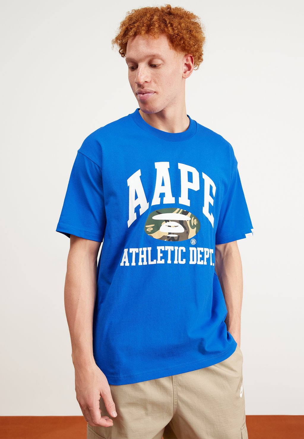 

Футболка с принтом LONG TEE AAPE By A Bathing Ape, цвет blue