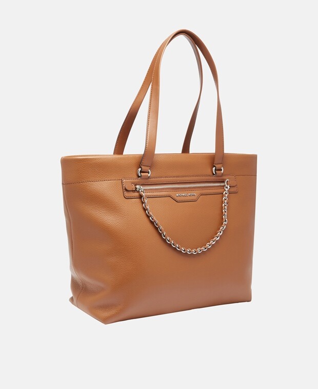 

Кожаная сумка шоппер Michael Michael Kors, коньяк