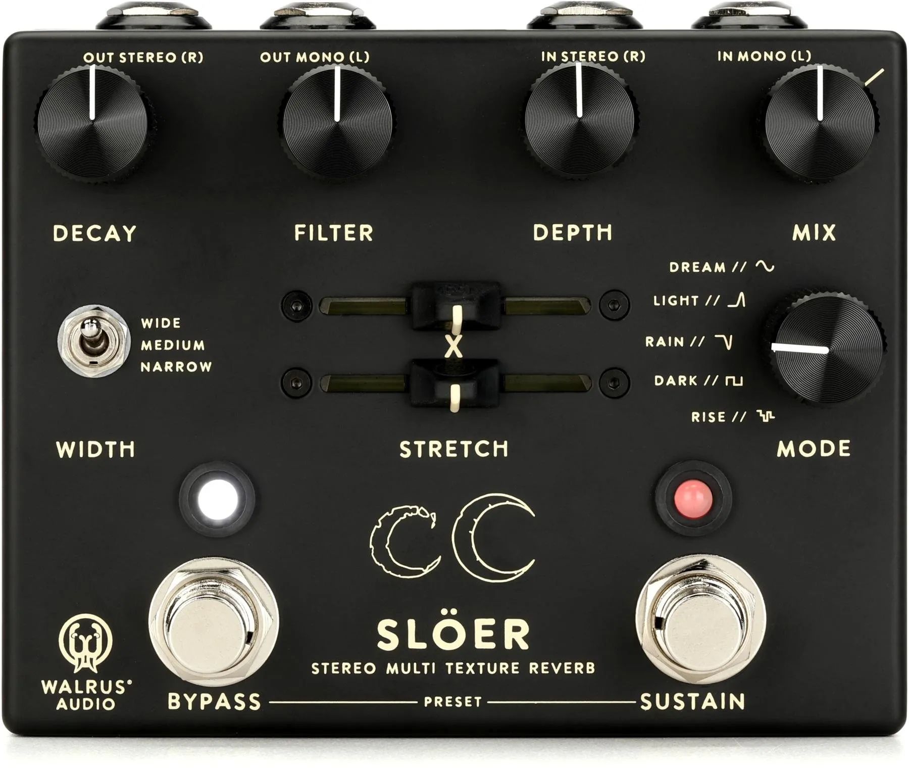 

Новая педаль Walrus Audio Slöer Stereo Ambient Reverb — черная