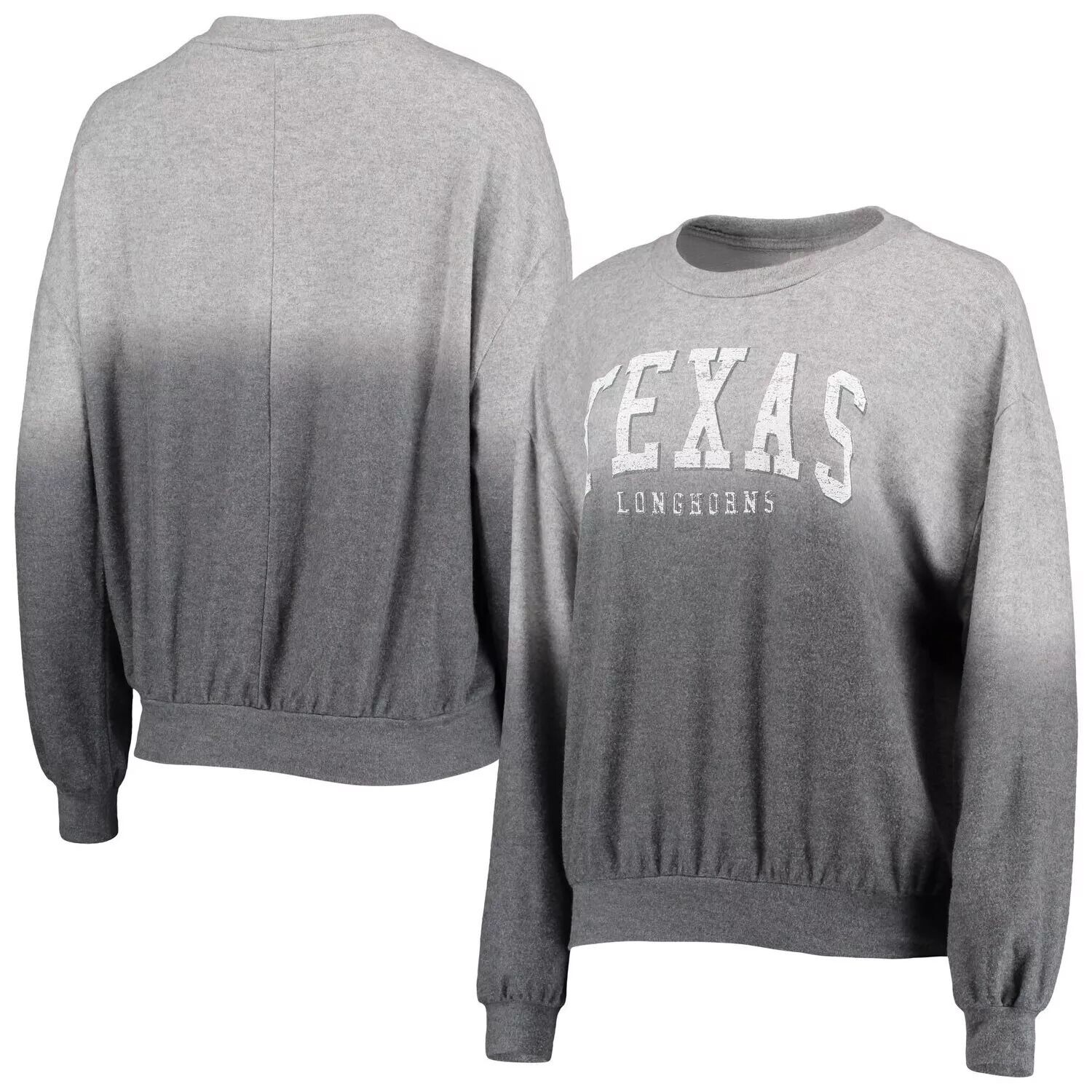

Женский пуловер Gameday Couture темно-серого цвета Texas Longhorns с медленным выцветанием Hacci с эффектом омбре, Серый