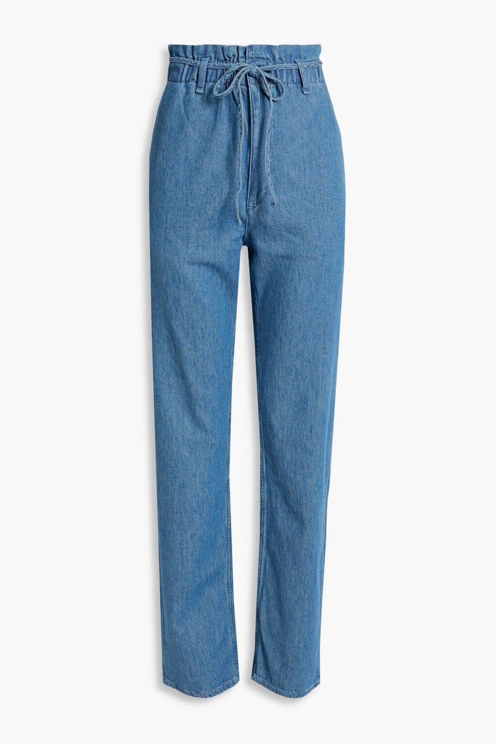 

Прямые брюки из шамбре из смеси хлопка и льна Rag & Bone, средний деним