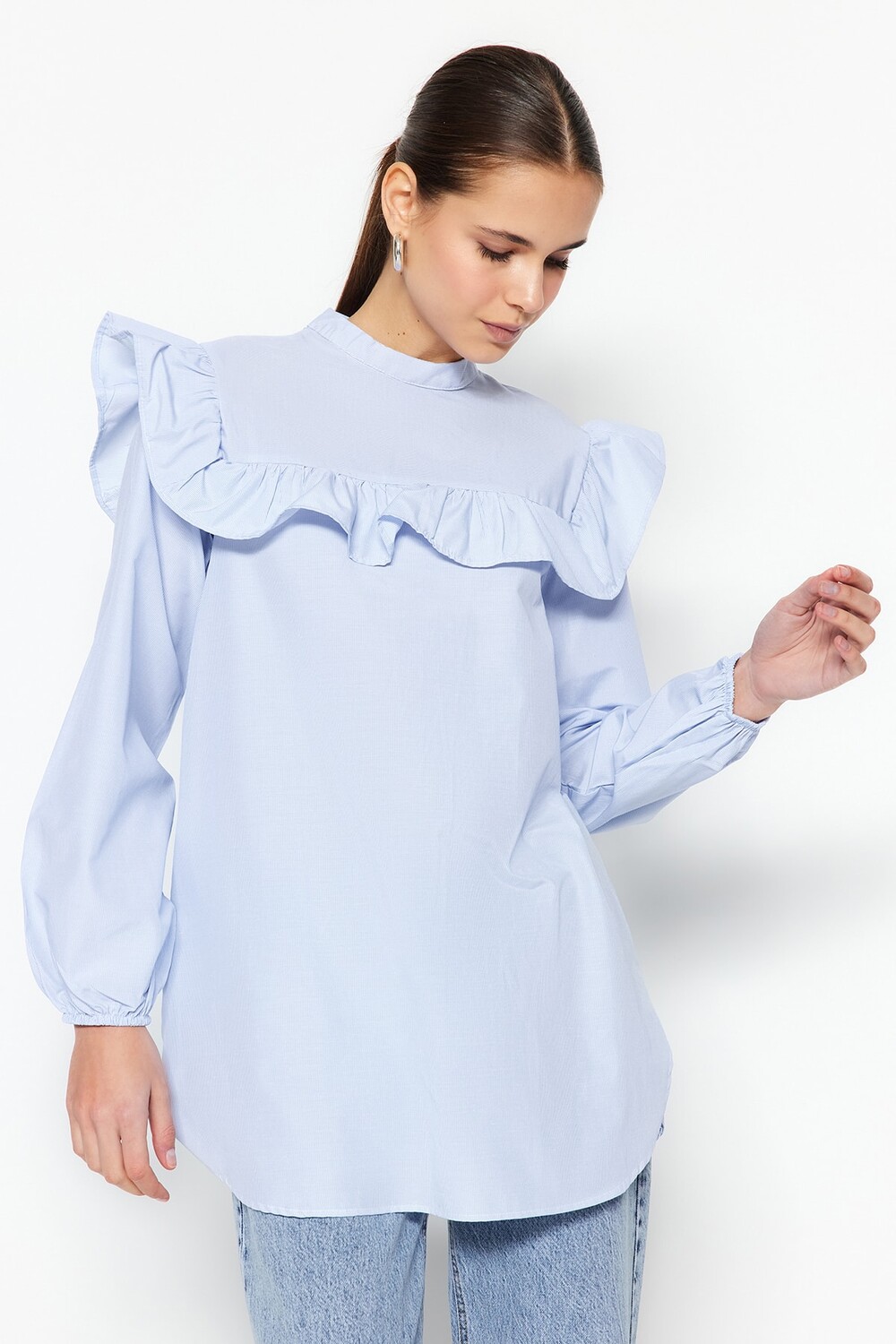 

Туника - Синий - Классический крой Trendyol Modest, синий