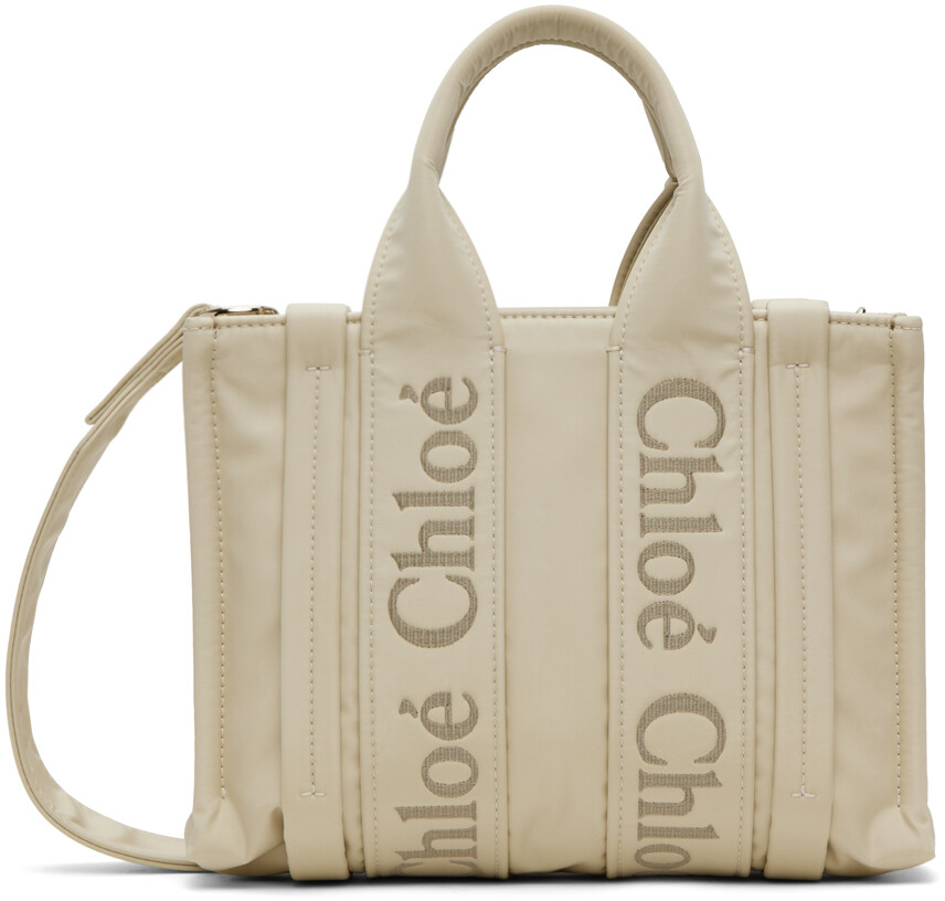 

Маленькая деревянная сумка-тоут Off-White Chloe