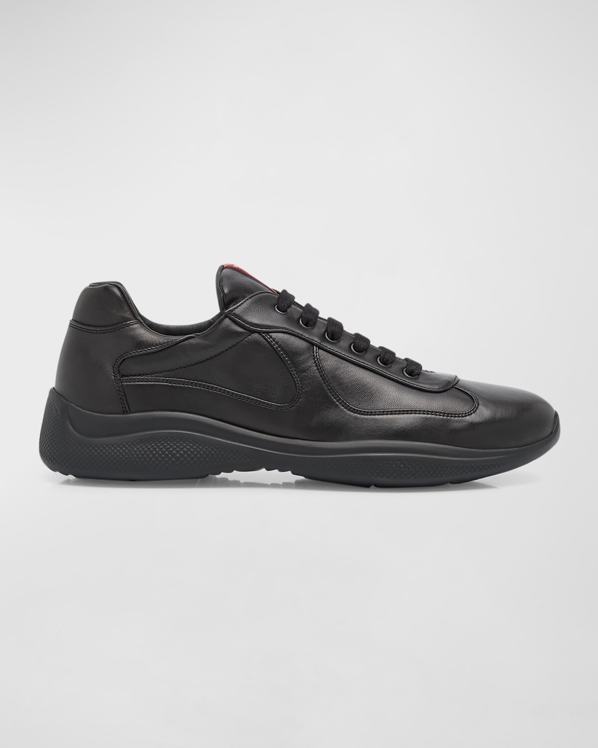 

Мужские низкие кеды из кожи напа Americas Cup Prada, цвет Black