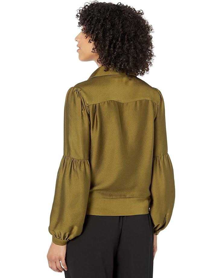 

Топ Michael Kors Hammered Stain Wrap Top, цвет Smoky Olive