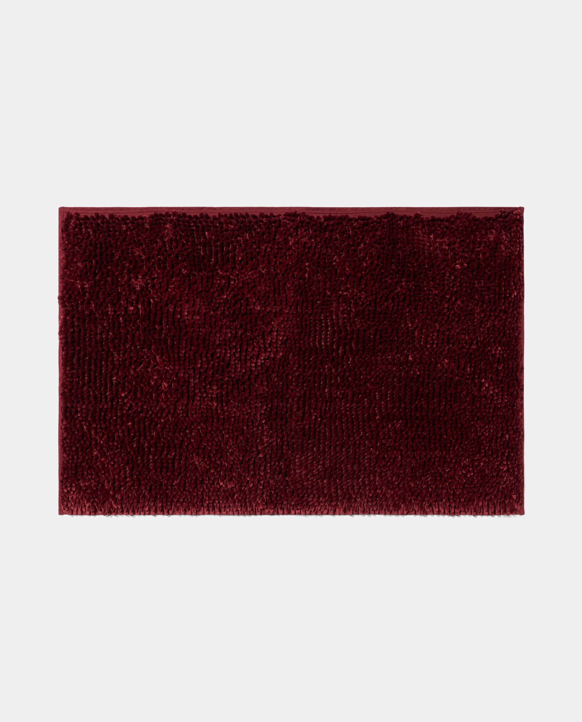 Мохнатый коврик для ванной, темно-красный