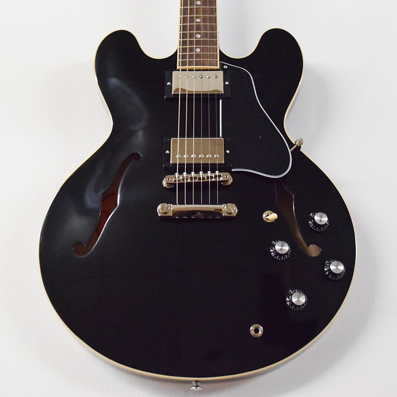 Электрогитара Gibson ES-335 Semi-hollow body Electric Guitar Vintage Ebony burny rsa70 blk полуакустическая электрогитара с кейсом форма корпуса es 335 цвет черный