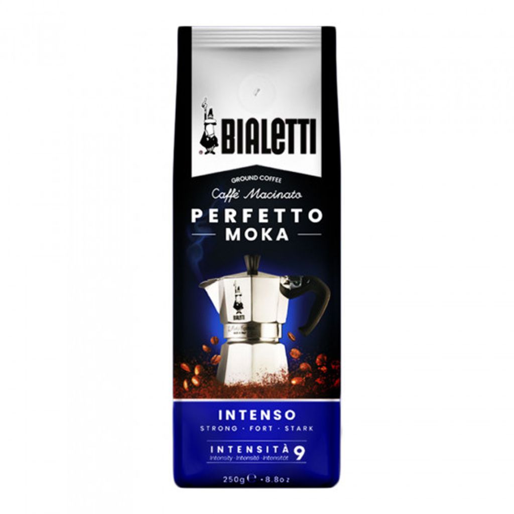 

Bialetti Perfetto Moka Strong 250г, 250г, Темная обжарка, Кофе, 30% Арабика, 70% Робаст, Пакетик