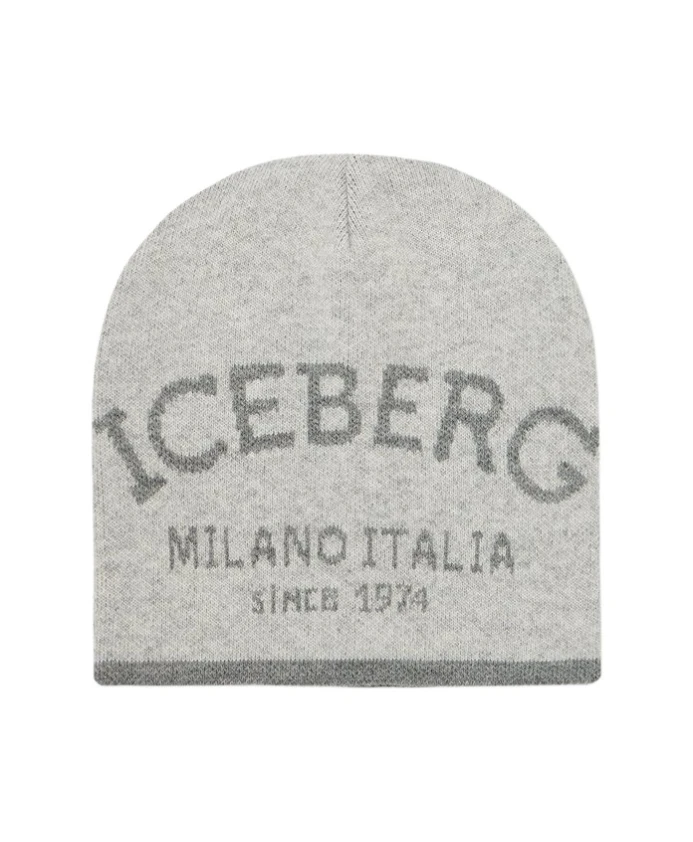 

Вязаная шапка с жаккардовой обработкой. Iceberg, серый
