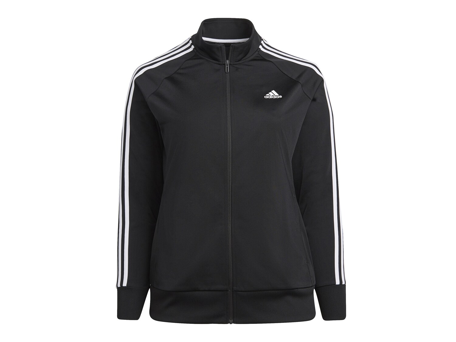 

Спортивный топ Adidas Essentials Warm-Up Plus Size из трикотажа, черный