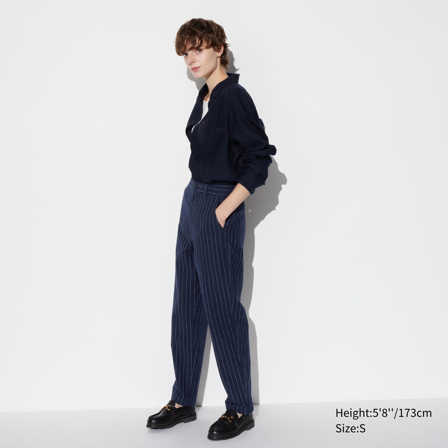 

Брюки UNIQLO ines de la fressange в полоску, темно-синий
