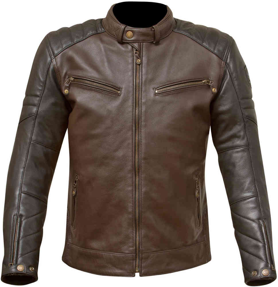 Мотоциклетная кожаная куртка Chase Merlin, темно-коричневый/светло-коричневый горчица зернистая махеевъ премиум 100 г