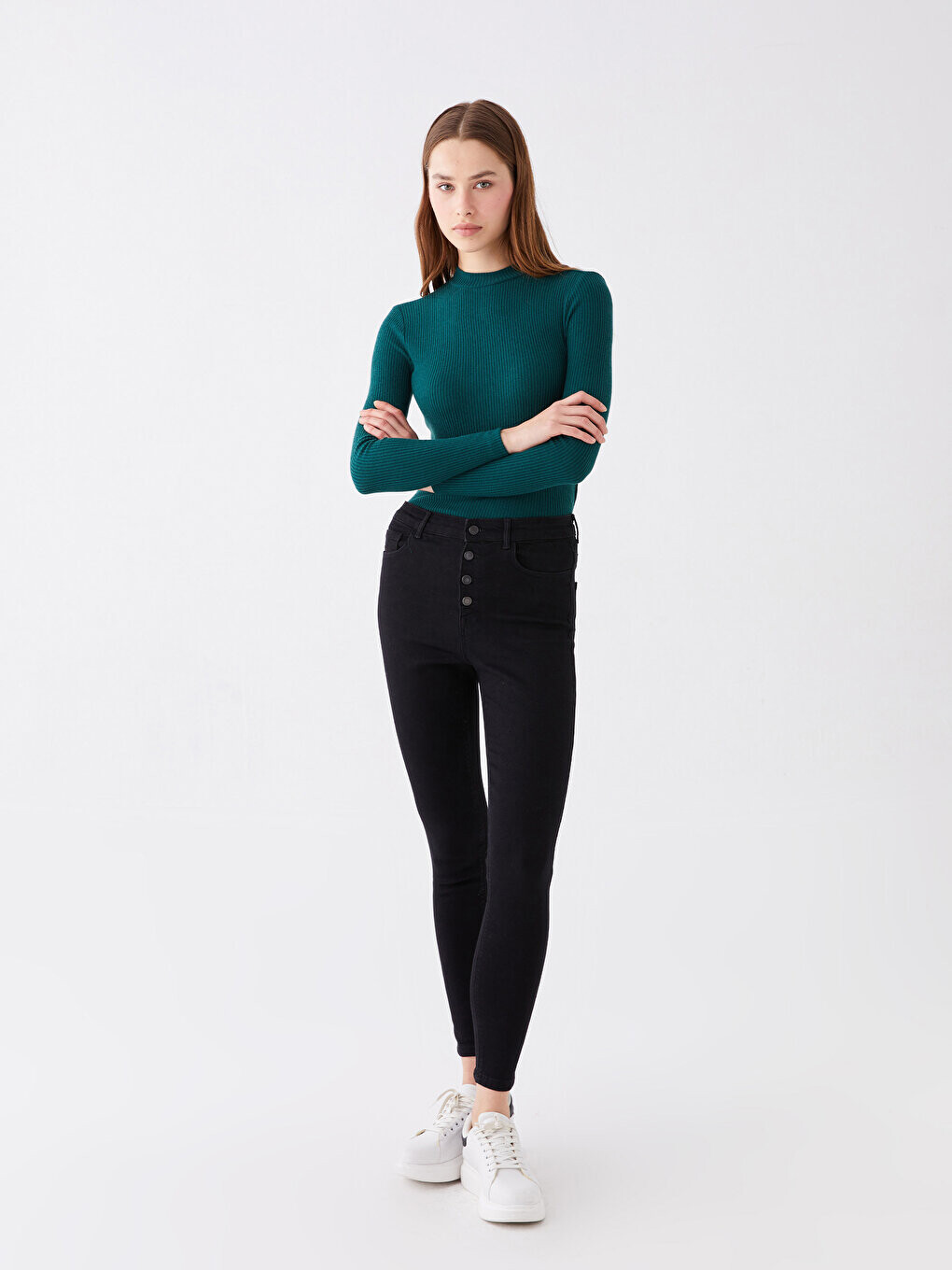 

Супероблегающие женские джинсовые брюки LCW Jeans, черное родео