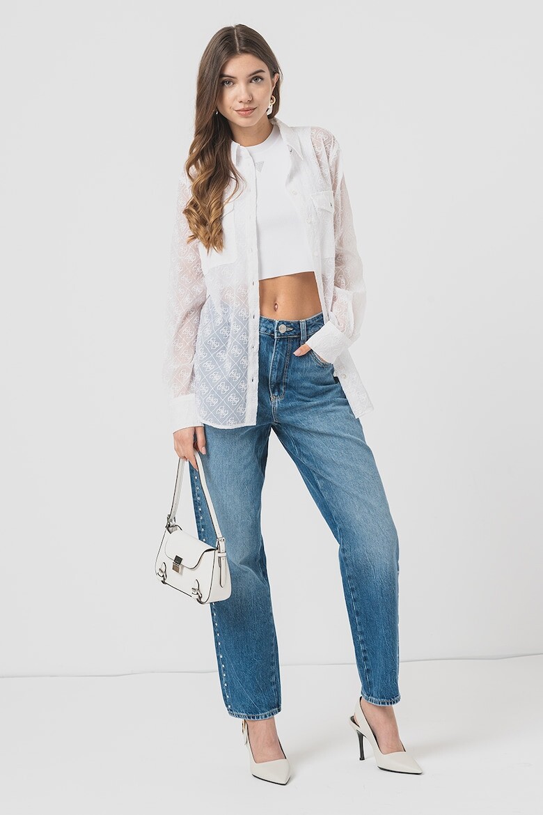 

Полупрозрачная рубашка с вшитыми карманами Guess, белый