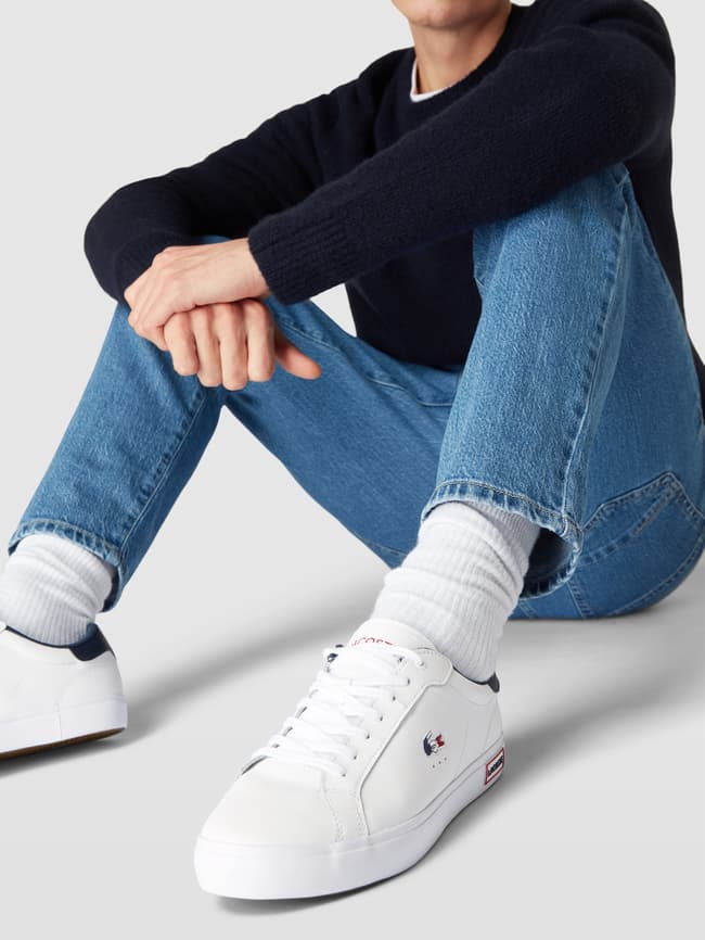 Кожаные кроссовки с лейблом, модель POWERCOURT Lacoste, белый