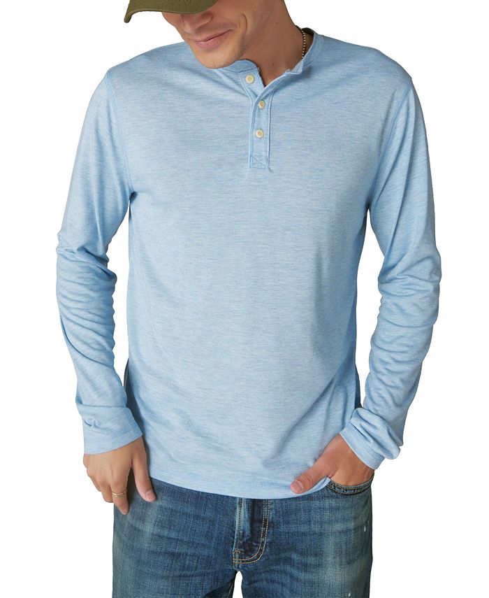 Мужская футболка Henley с длинными рукавами Lucky Brand, синий цена и фото