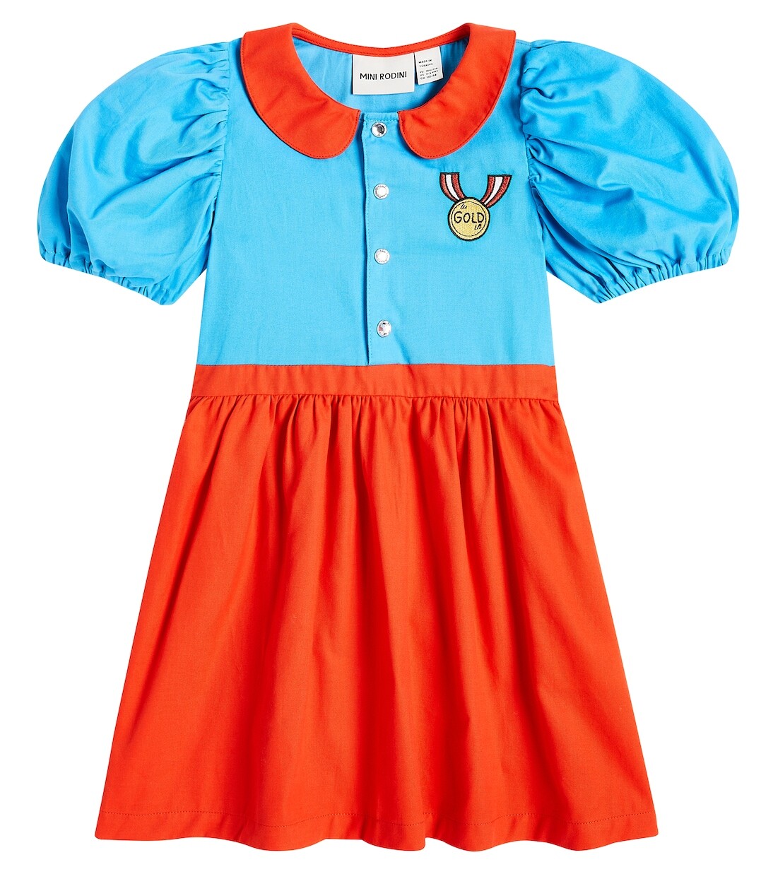 

Платье из хлопка с медалью Mini Rodini, мультиколор