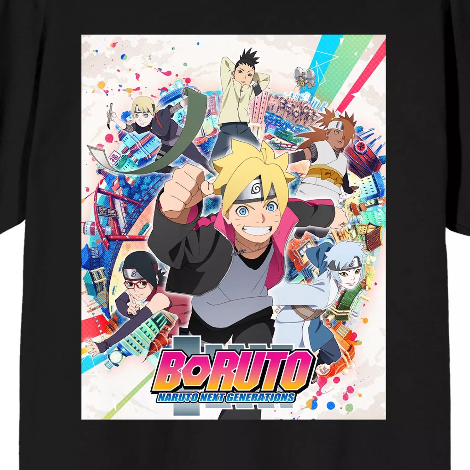 

Мужская основная и боковая футболка Boruto Licensed Character