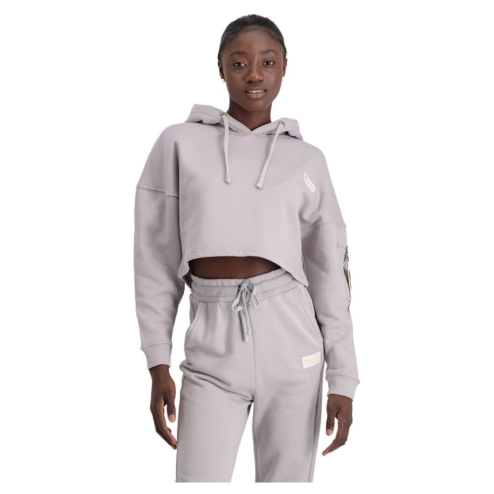 

Худи Alpha Industries Organics Cropped Oversized, серый