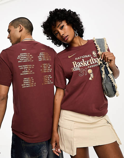 

Коричневая футболка с графическим принтом на спине Nike Basketball NBA team 31, Коричневый