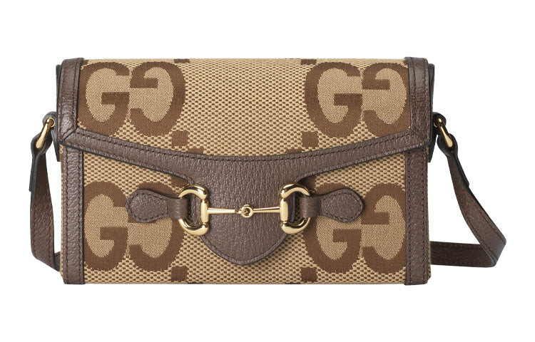 

Сумка-мессенджер GUCCI 1955 Horsebit, коричневый/бежевый