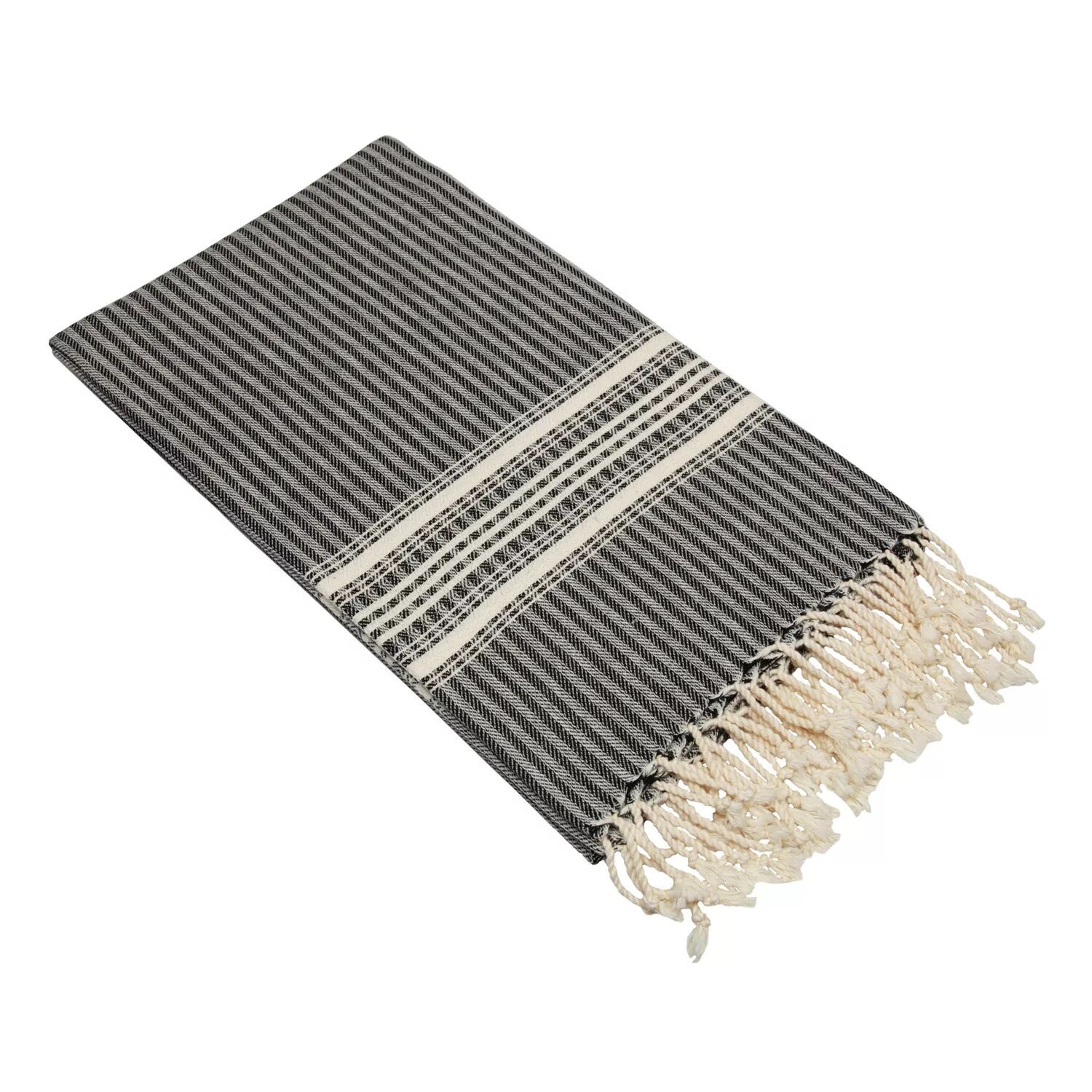 

Linum Home Textiles Роскошное пляжное полотенце с узором «елочка» и пестемалом, черный