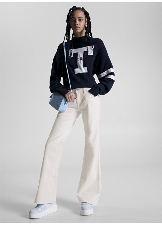 

Белые женские брюки с нормальной талией Tommy Jeans, Белый