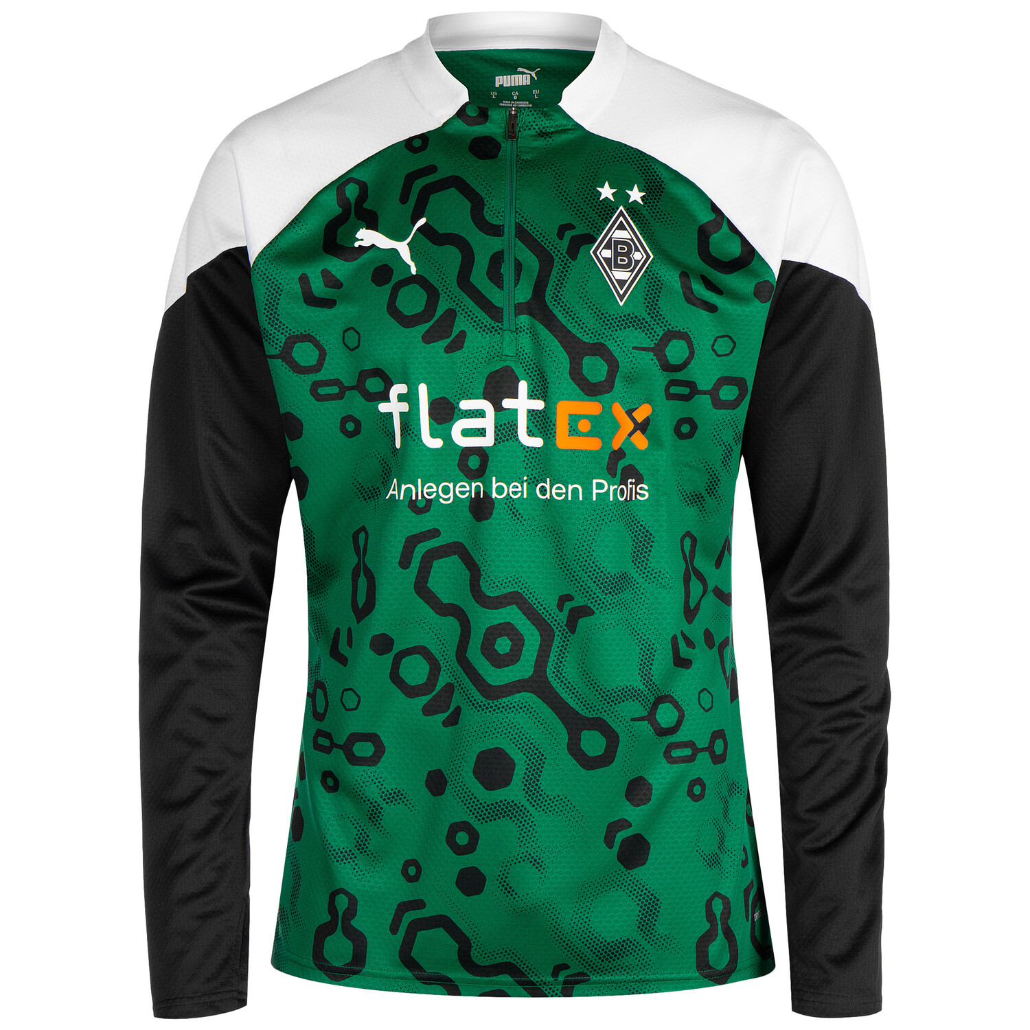 

Толстовка Puma Trainingstop Borussia Mönchengladbach 1/4 Zip, зеленый