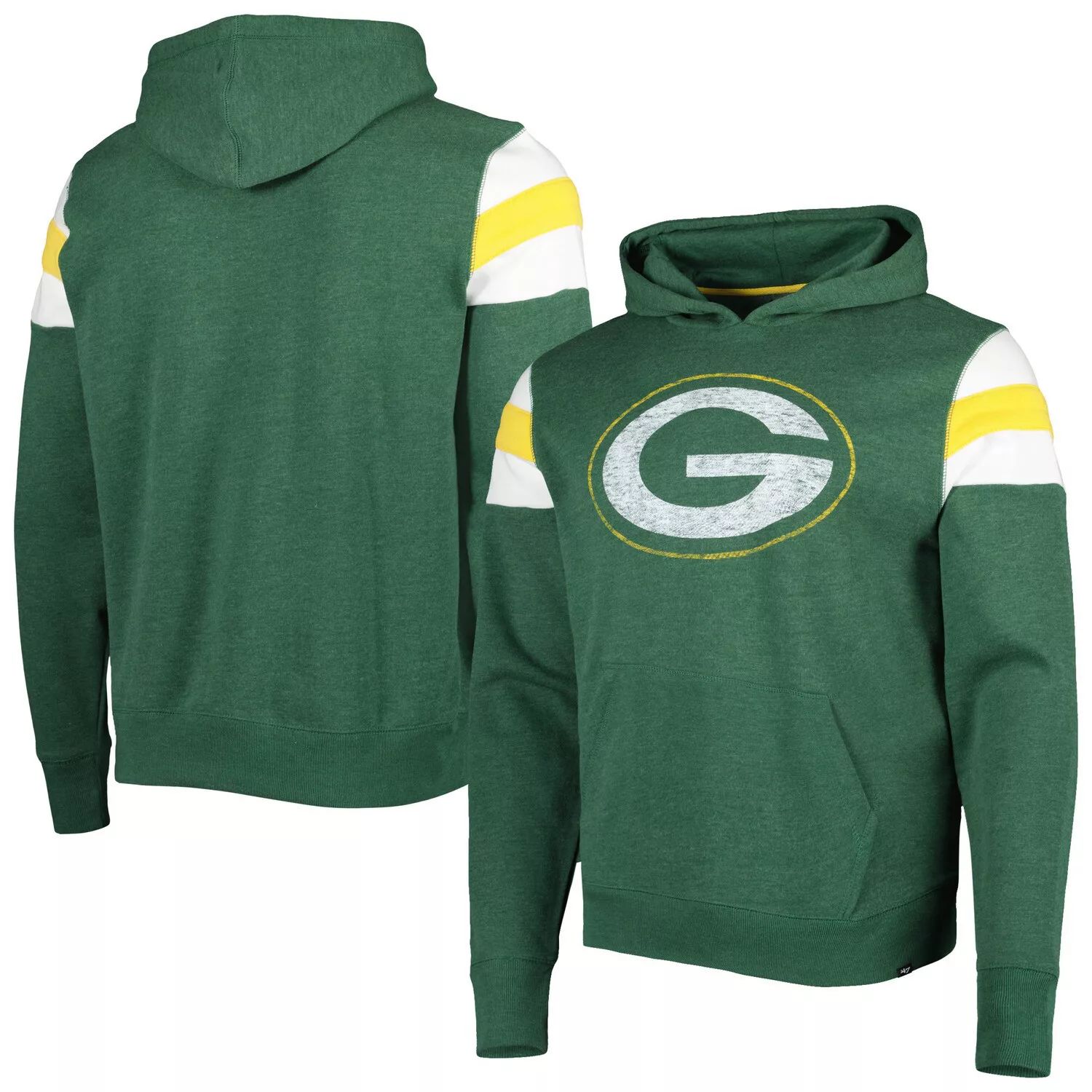 цена Мужской зеленый пуловер с капюшоном Green Bay Packers Premier Nico '47