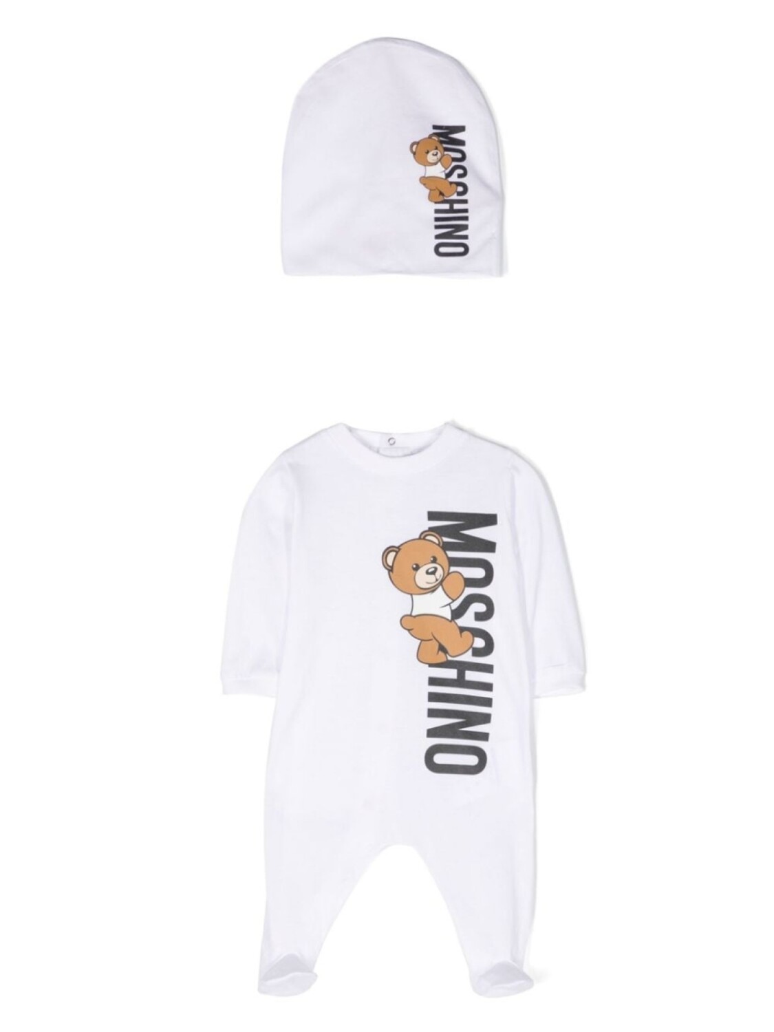 

Moschino Kids комплект Teddy Bear из комбинезона и шапки, белый