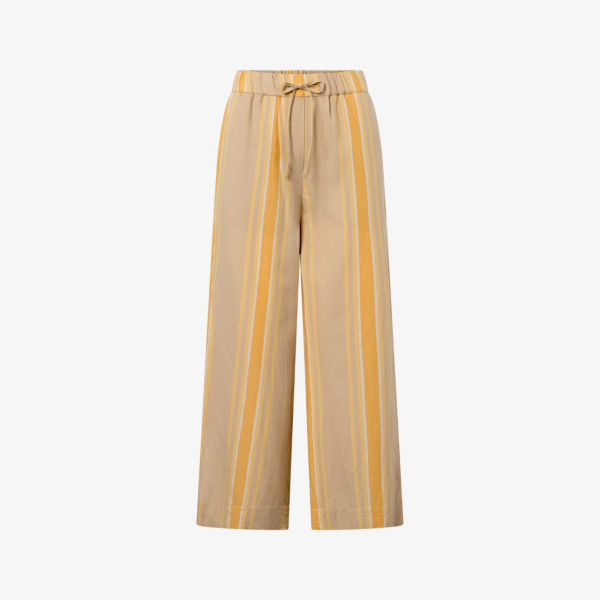 Широкие хлопковые брюки со средней посадкой nathaniel Nue Notes, цвет croissant