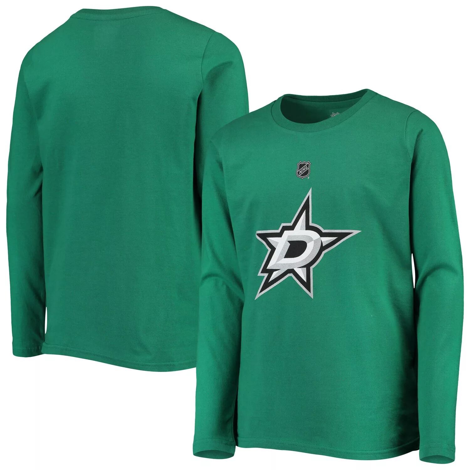 

Молодежная футболка с длинным рукавом и логотипом Kelly Green Dallas Stars Primary Outerstuff