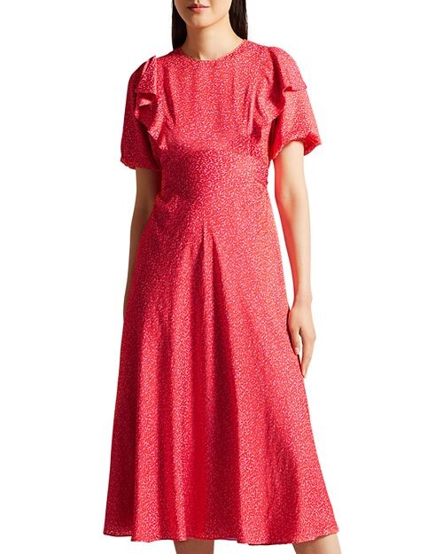 

Платье миди Mayyia с пышными рукавами Ted Baker, цвет Pink