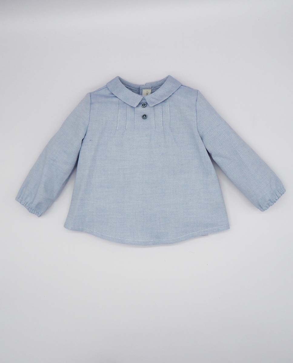 Хлопковая рубашка для мальчика синего цвета Fina Ejerique, синий