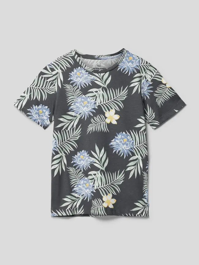 

Футболка с цветочным узором Jack & Jones, антрацит