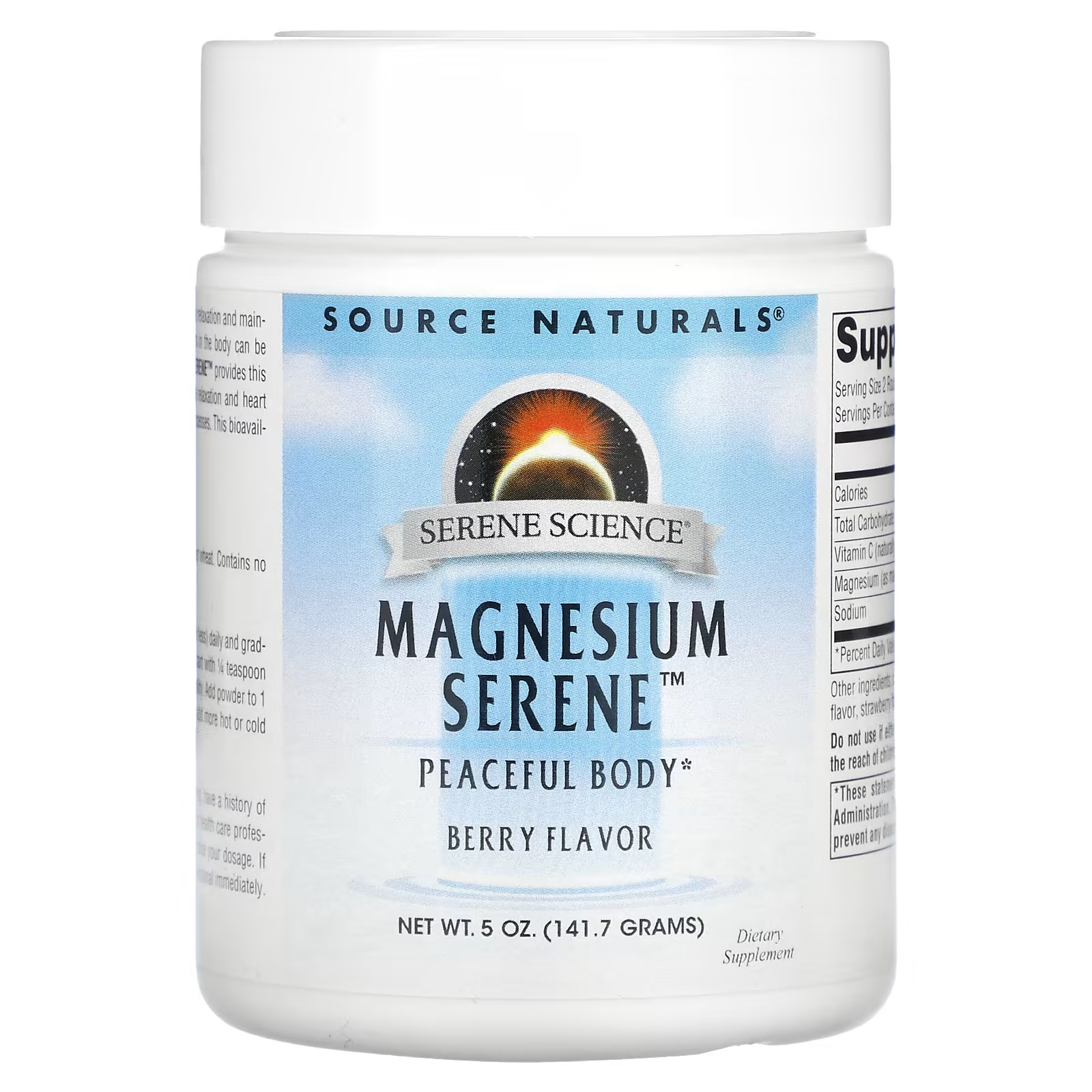 цена Пищевая добавка Source Naturals Magnesium Serene Peaceful Body со вкусом ягод, 141,7 г
