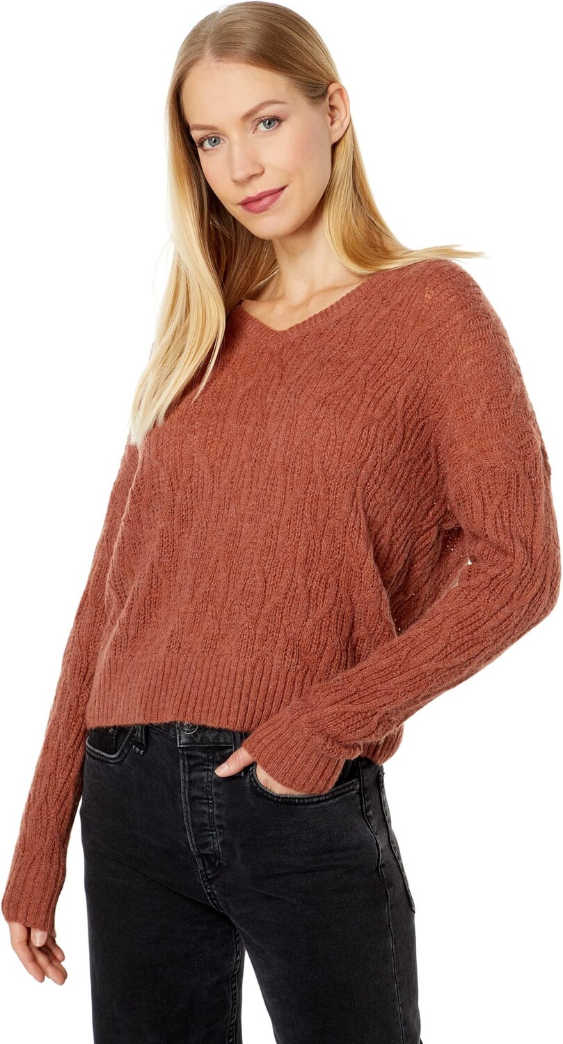 

Свитер Aruba Stitch V-Neck Madewell, цвет Ground Clove
